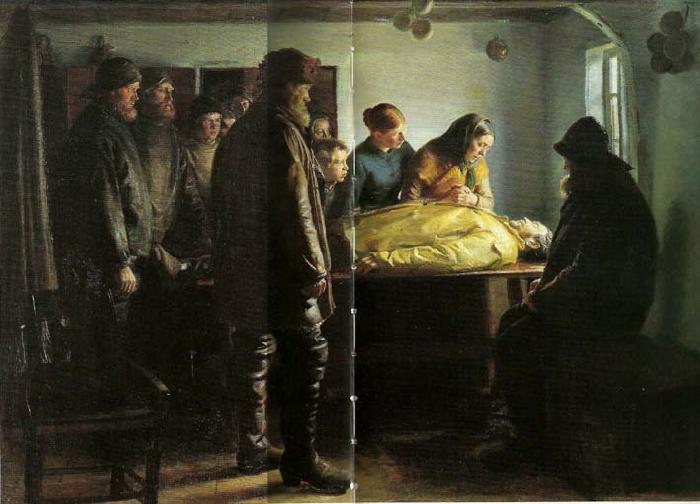 Michael Ancher den druknede oil painting picture